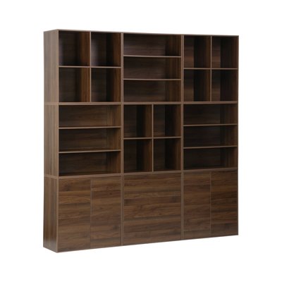 Kit étagère, bibliothèque modulable décor bois 9 éléments KOMPO SWEEEK
