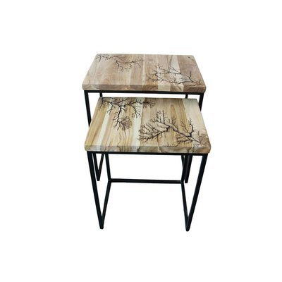 Tables basses gigognes x2 plateau teck arboré PIER IMPORT