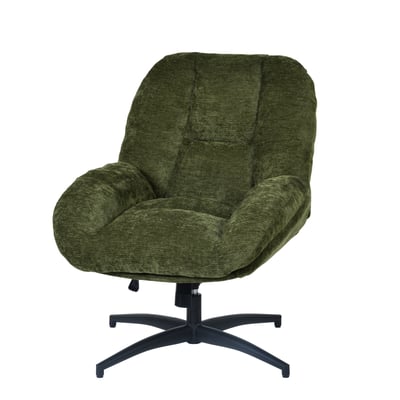 Chaise de bureau pivotante avec dossier inclinable en chenille, LITHOPSFIX CHENILLEO MEUBLES COSY
