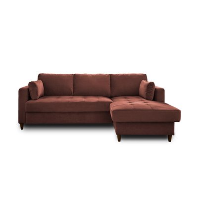 Canapé d'Angle Convertible en Velours 4 places - ANNA LISA DESIGN