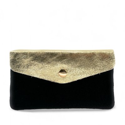 Pochette porte-monnaie en croute de cuir et cuir irisé COMBI OH MY BAG