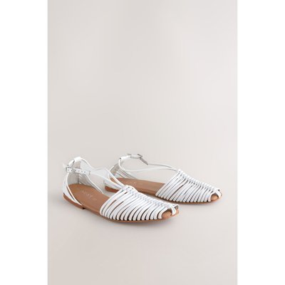 Sandales à brides et bout carré en cuir NEXT