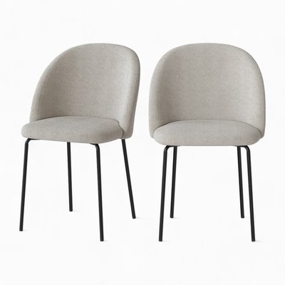 Lot de 2 chaises en tissu bouclette - KARL RENDEZ-VOUS DÉCO
