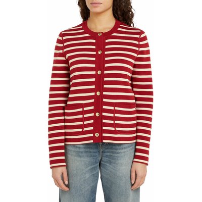 Reversible Cotton Blend Cardigan with Crew Neck TOMMY HILFIGER