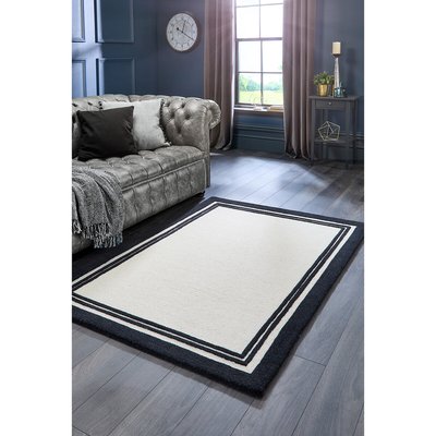 Monochrome Double Border Rug in 100% Wool SO'HOME