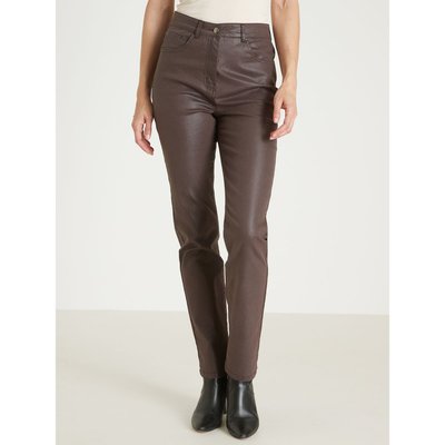 Pantalon enduit marron femme La Redoute