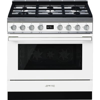 Piano de cuisson gaz 6 feux 90 cm CPF9GP SMEG