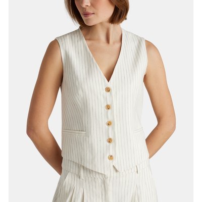Gilet De Costume Rayé Alfred Ten En Lin Mélangé GALERIES LAFAYETTE