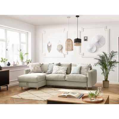 Canapé d'angle convertible 4 places en tissu chiné, COCOONE BOBOCHIC