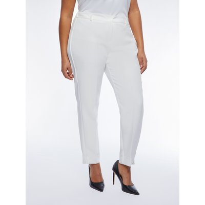 Pantalon droit en tissu fluide blanc FIORELLA RUBINO