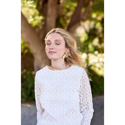 Blouse manches 3/4 col rond uni BLEYA LA PETITE ETOILE