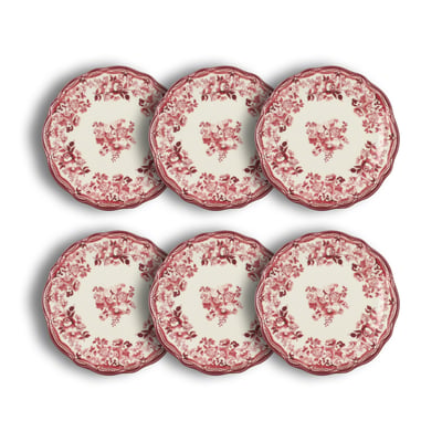 Lot de 6 assiettes à dessert en grès 20cm, FAUSTINE NOVASTYL