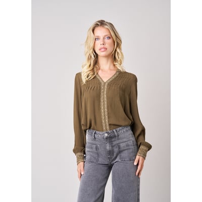 Blouse femme fluide à détails brodés ZITA DEELUXE