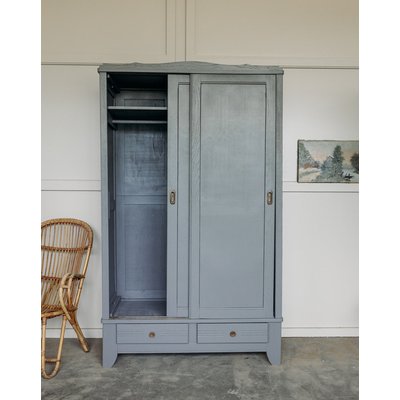 grande armoire grise Blandine N°109 - Bon état DEBONGOUT