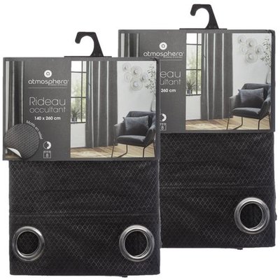 Lot de 2 Rideaux de salon occultants 8 œillets modèle Otto TOILINUX