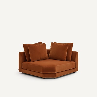 Canapé d'angle modulable en velours, TIBERIO AM.PM