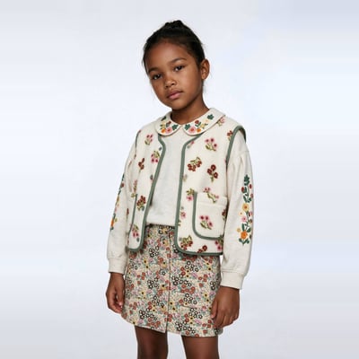 Jupe imprimée en twill de coton MONOPRIX