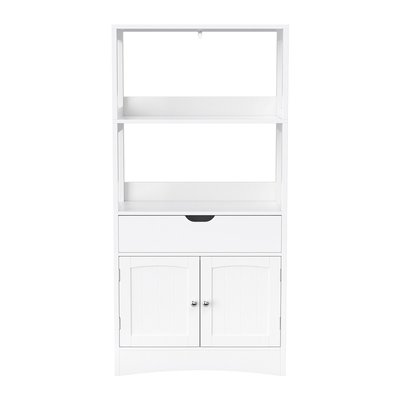 Petit meuble de rangement 1 tiroir, 2 portes et 2 étagères - H122 cm CALICOSY