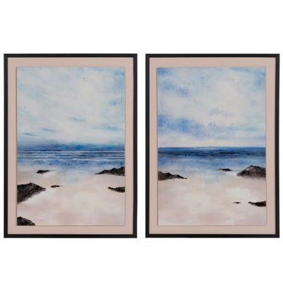 Set de 2 tableaux peinture plage 50x2.6x70cm WADIGA