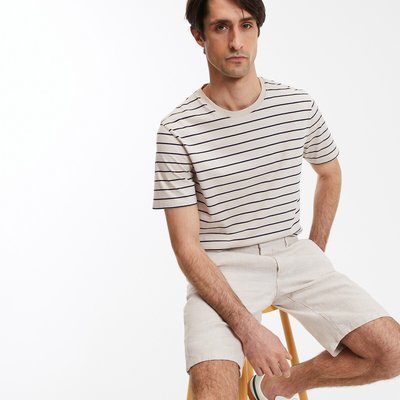 T-shirt col rond manches courtes rayé en coton bio LA REDOUTE COLLECTIONS