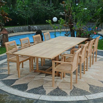 Salon de jardin en teck massif Alifax, 8 places TECK ATTITUDE