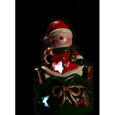 Bonhomme de neige sur sac de noel lumineux DOUCEUR D'INTÉRIEUR