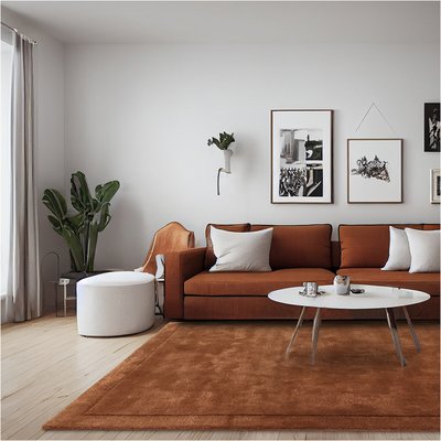 Contemporary Hand Carved Border Rug SO'HOME
