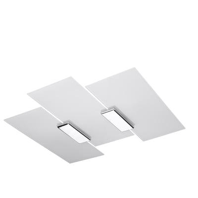 Plafonnier Acier Chrome/Blanc E27 3 Fabiano EDEN