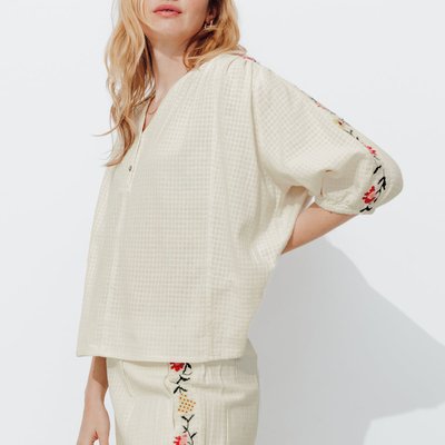 Blouse brodée point de croix PROMOD