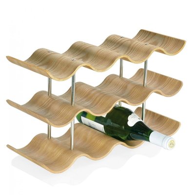 Porte Bouteilles pour Plan de Travail en Bois de Saule - 12 Bouteilles WADIGA