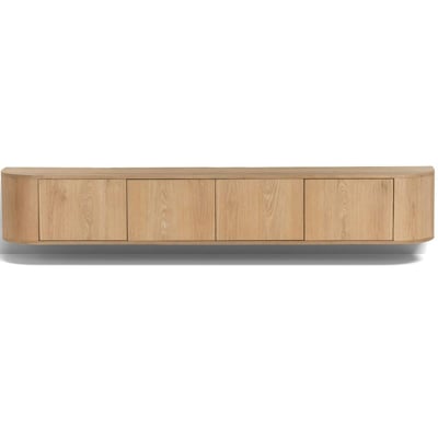 Long meuble TV suspendu en chêne, 4 portes LOREN PIER IMPORT