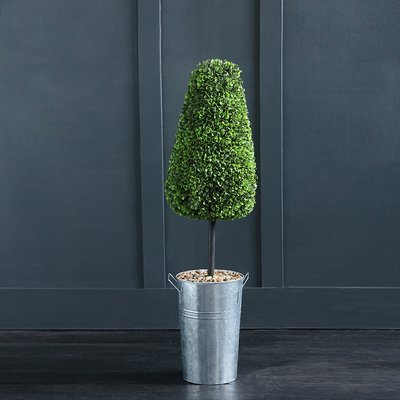 95cm Artificial Conical Boxwood Topiary in a Metal Container SO'HOME