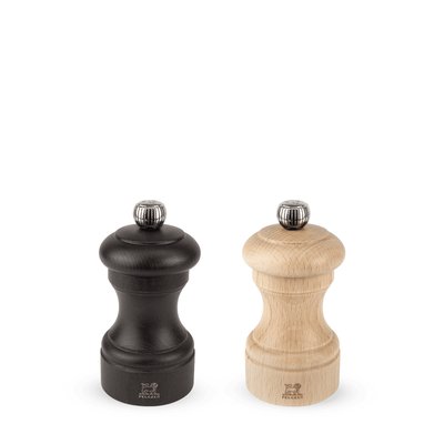 Bistro Duo de moulins à poivre et à sel manuels en bois couleur chocolat et naturel 10 cm PEUGEOT