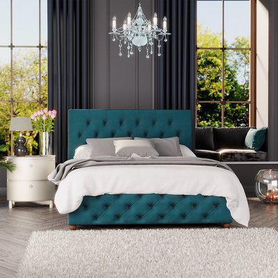 Luna Velvet Luxury Button Tufted Storage Ottoman Bed LAURENCE LLEWELYN-BOWEN