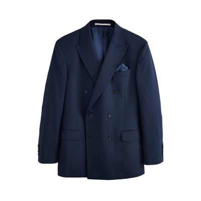 Veste de costume ajustée croisée laine signature NEXT
