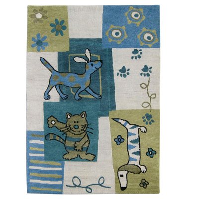 Tapis d'enfant Kalika noué main en laine THEKO