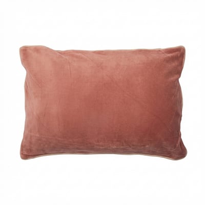 Coussin rectangulaire déhoussable 40x60 cm Velours de Coton Bianca Terracotta EDEN