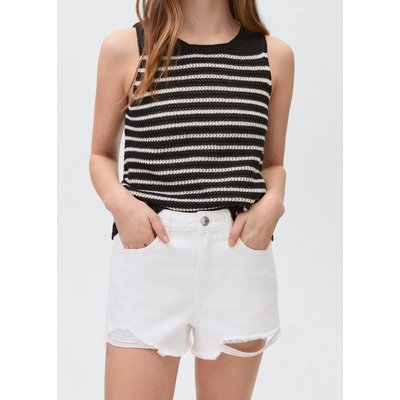 Short en jean revers effilochés MANGO TEEN