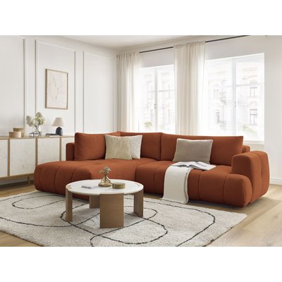 Canapé d'angle convertible 4 places en tissu lisse, FUJI BOBOCHIC