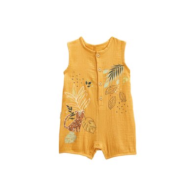 Combishort bébé en gaze de coton WAKAE PETIT BEGUIN