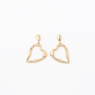 Boucles d'oreilles pendantes cœur irrégulier - Collection Recyclée BALABOOSTE