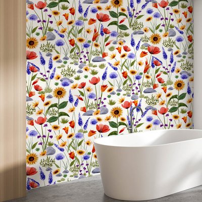 Papier peint sur les fleurs de nos campagnes HEXOA