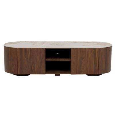 Meuble TV ovale plateau en grès, RUBEN KARE DESIGN