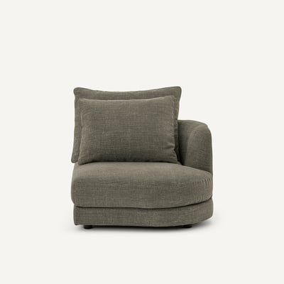 Demi-canapé droit, arrondi, modulable en coton et lin, TIBERIO AM.PM