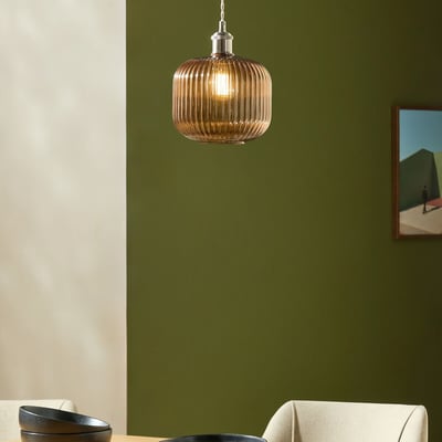 MADE.COM Briz Ribbed Glass Easyfit Pendant Light Shade MADE