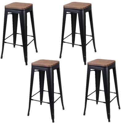 Lot de 4 Tabourets de bar vintage Liv TOILINUX