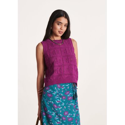 Pull sans manches en maille crochet LA FEE MARABOUTEE
