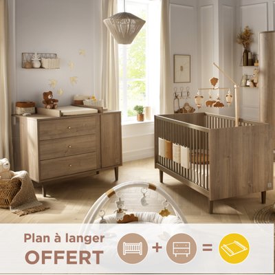 Chambre bébé, Lit évolutif et Commode à langer SAUTHON