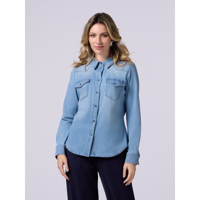 Chemise réalisée en denim de coton stretch OLTRE