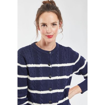 Cardigan irlandais rayé en laine et acrylique ARMOR-LUX